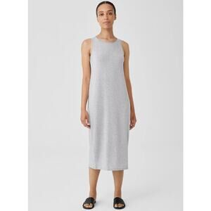 Eileen Fisher Gray Fine Jersey Tank Dress Sleeveless Midi Stretchy Women's XXS